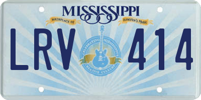 MS license plate LRV414