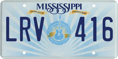MS license plate LRV416