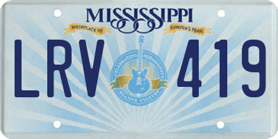 MS license plate LRV419