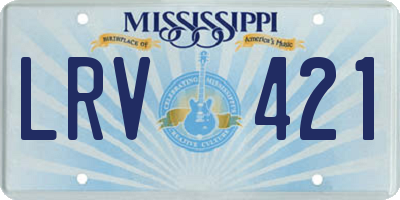 MS license plate LRV421