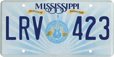 MS license plate LRV423
