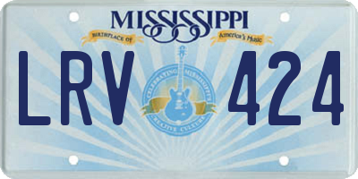 MS license plate LRV424