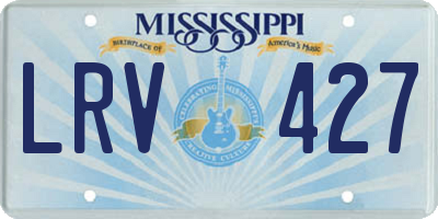 MS license plate LRV427