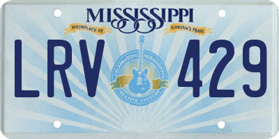 MS license plate LRV429