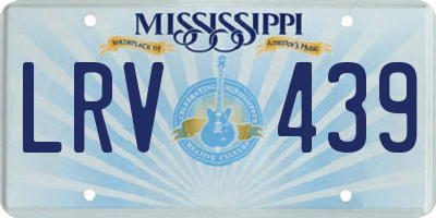 MS license plate LRV439
