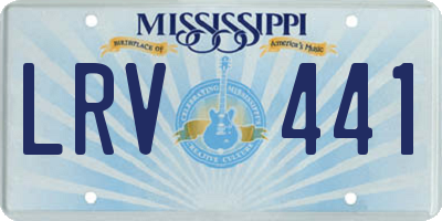 MS license plate LRV441