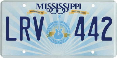MS license plate LRV442