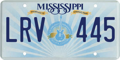 MS license plate LRV445