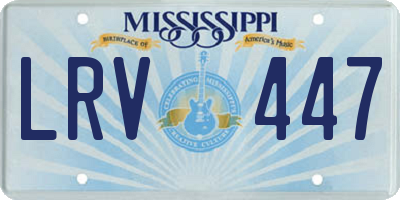MS license plate LRV447