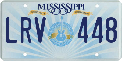 MS license plate LRV448