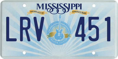 MS license plate LRV451