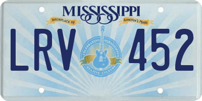 MS license plate LRV452