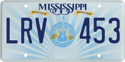 MS license plate LRV453