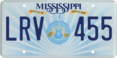 MS license plate LRV455