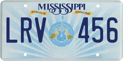 MS license plate LRV456