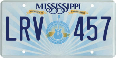 MS license plate LRV457