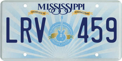 MS license plate LRV459