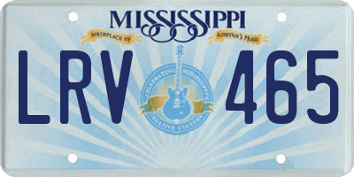 MS license plate LRV465