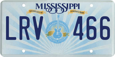 MS license plate LRV466