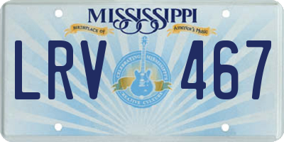 MS license plate LRV467