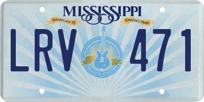 MS license plate LRV471