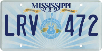 MS license plate LRV472