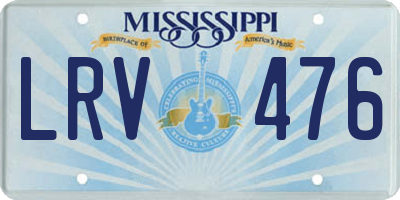 MS license plate LRV476