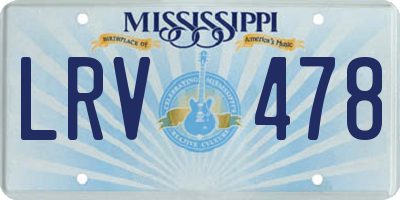 MS license plate LRV478