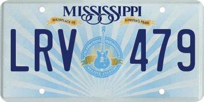 MS license plate LRV479