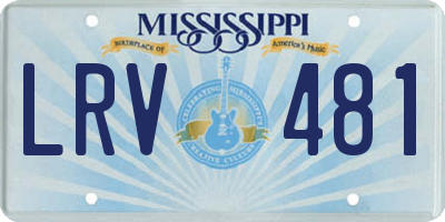 MS license plate LRV481