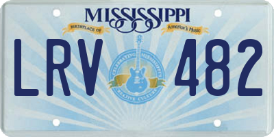 MS license plate LRV482