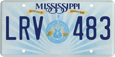 MS license plate LRV483