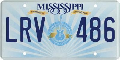 MS license plate LRV486