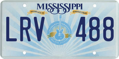 MS license plate LRV488