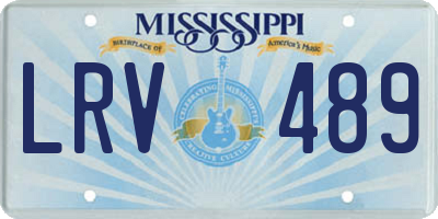 MS license plate LRV489