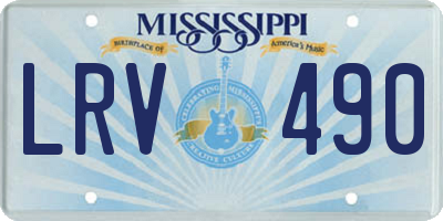MS license plate LRV490