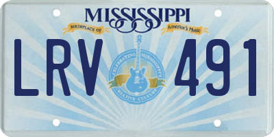 MS license plate LRV491