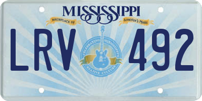 MS license plate LRV492
