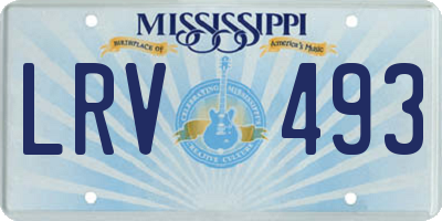MS license plate LRV493