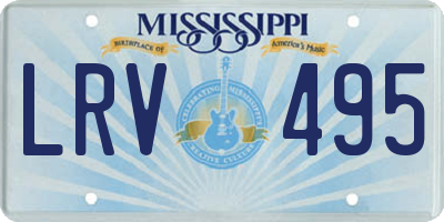 MS license plate LRV495