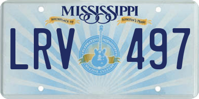 MS license plate LRV497