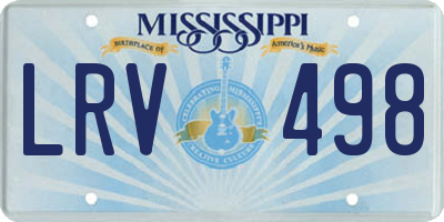 MS license plate LRV498