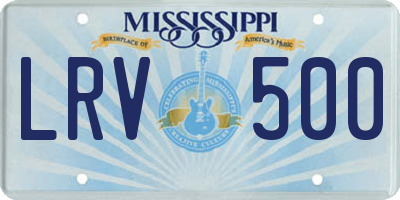 MS license plate LRV500