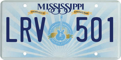 MS license plate LRV501