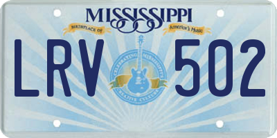 MS license plate LRV502