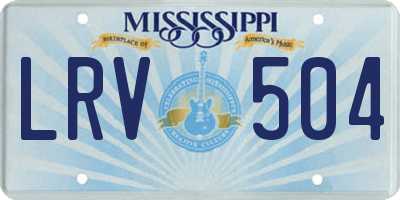MS license plate LRV504