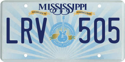MS license plate LRV505