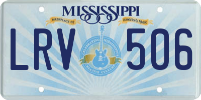 MS license plate LRV506