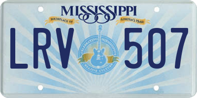 MS license plate LRV507