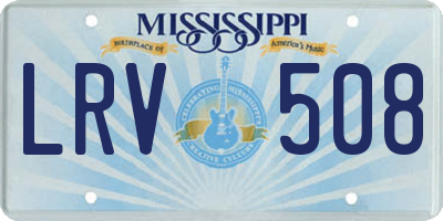 MS license plate LRV508